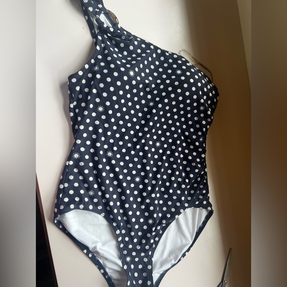 Michael Kors Other - Michael Kors Polka Dot One-Shoulder Swimsuit Size Large
